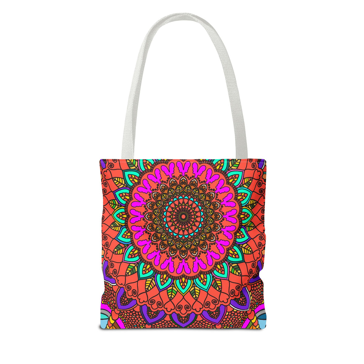 Colorful Mandala Tote Bag – Boho Psychedelic All-Over Print