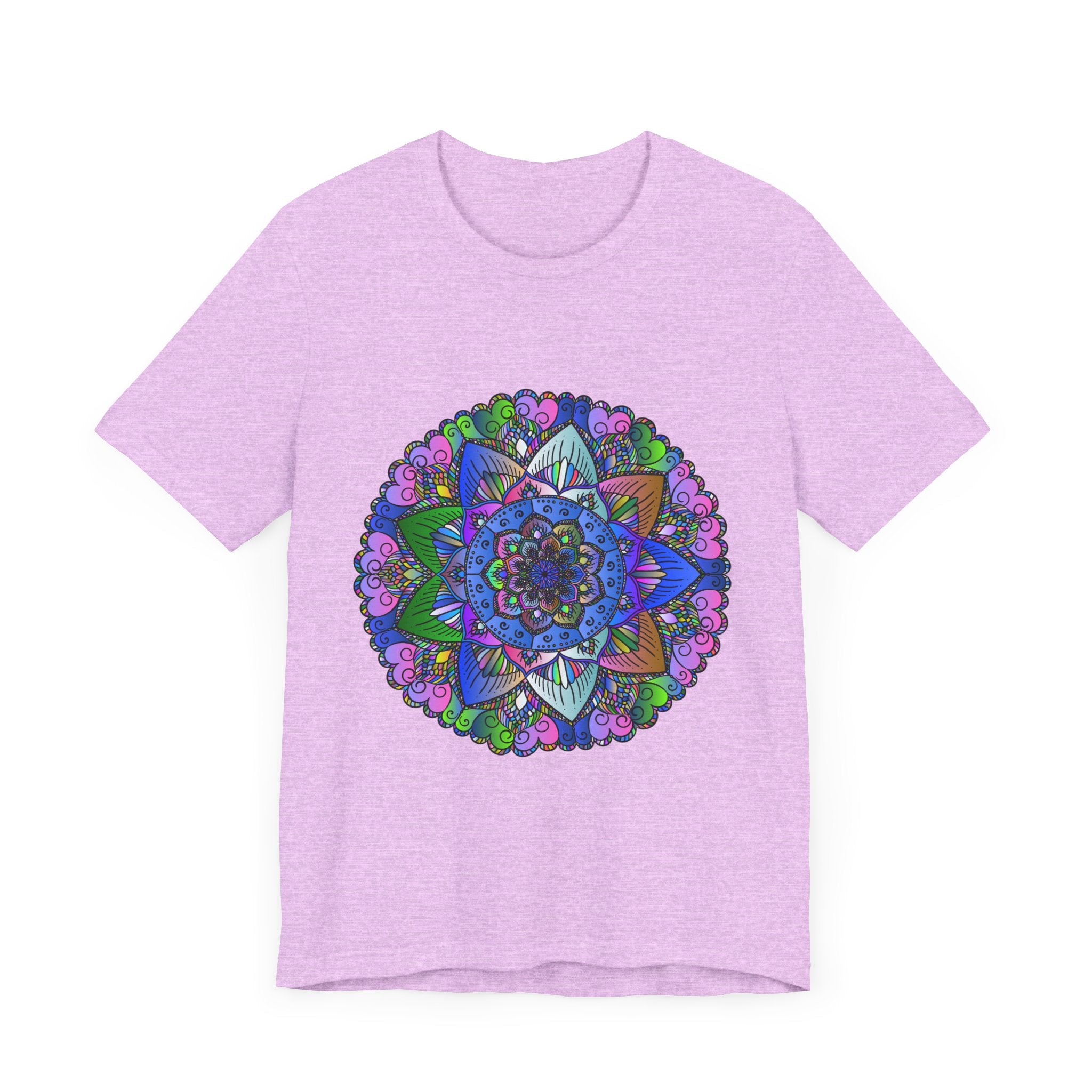 Vibrant and intricate mandala design on a comfortable and stylish t-shirt