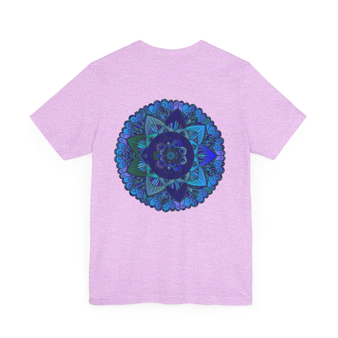 Blue Mandala T-Shirt featuring intricate design symbolizing spiritual peace and harmony for a serene and balanced lifestyle