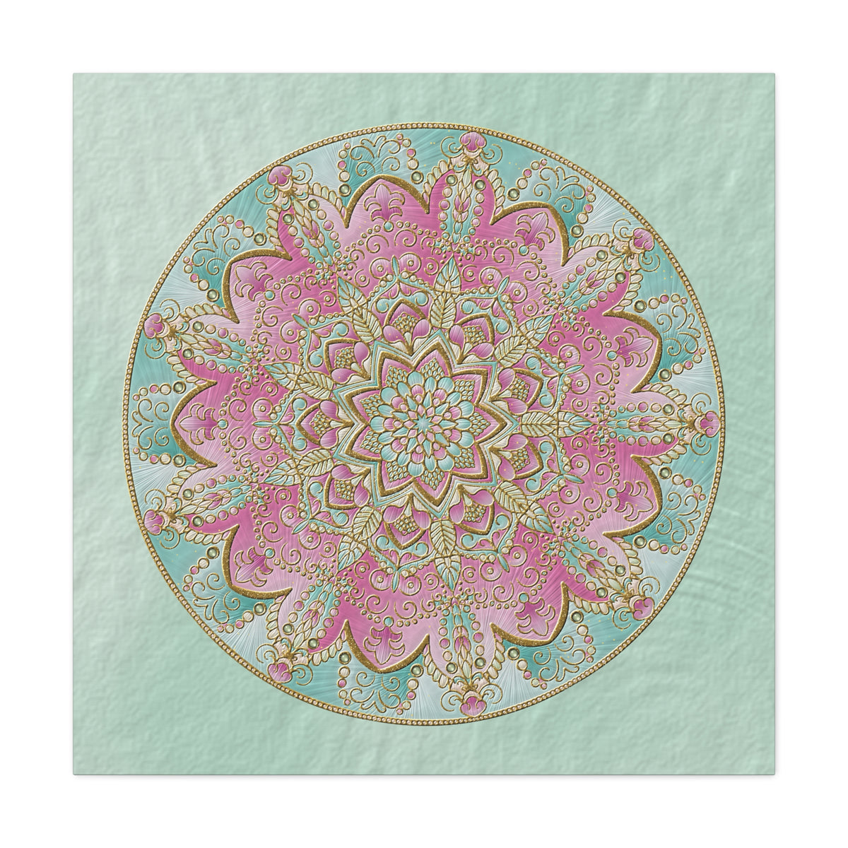 Pastel Pink Mandala Canvas Wall Art