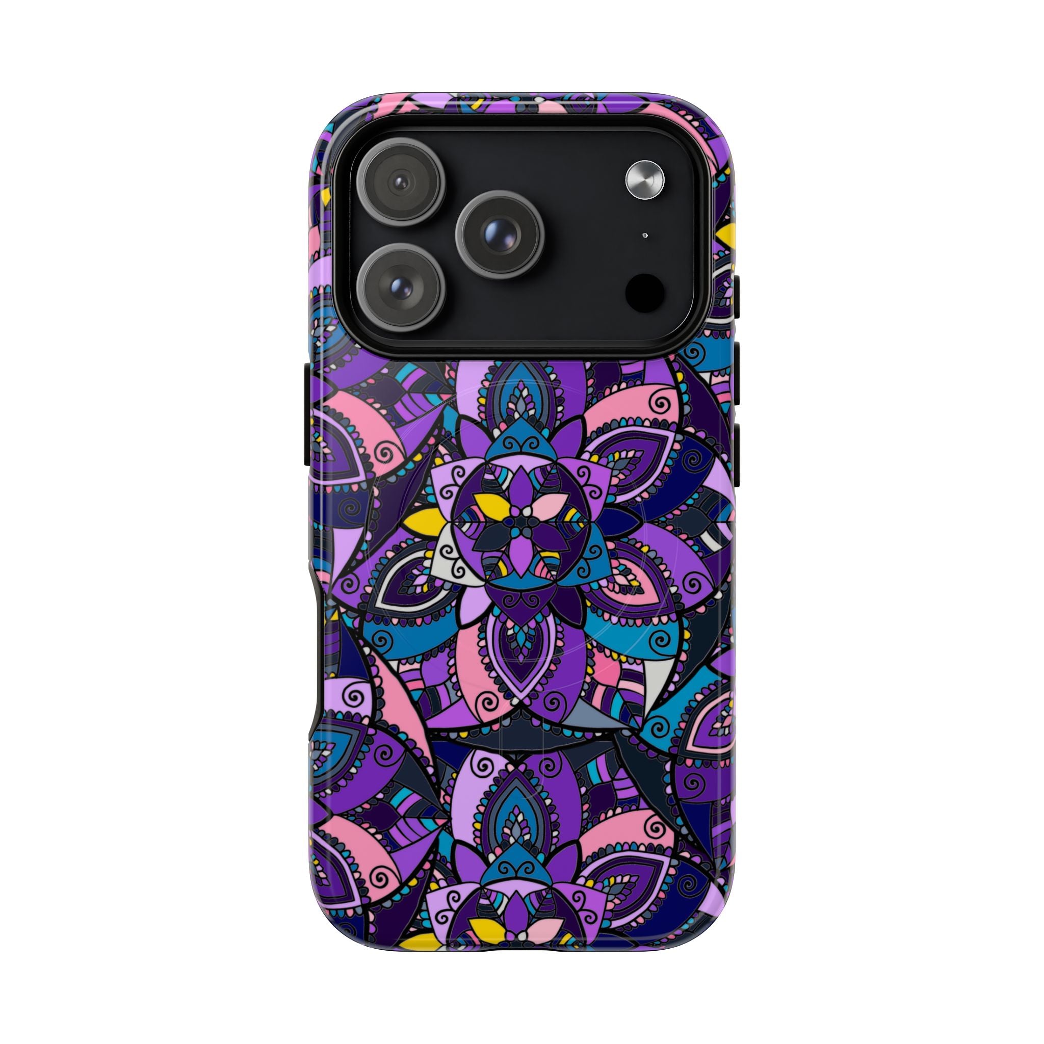 Magnetic Phone Case — Purple Mandala Floral Tough Case