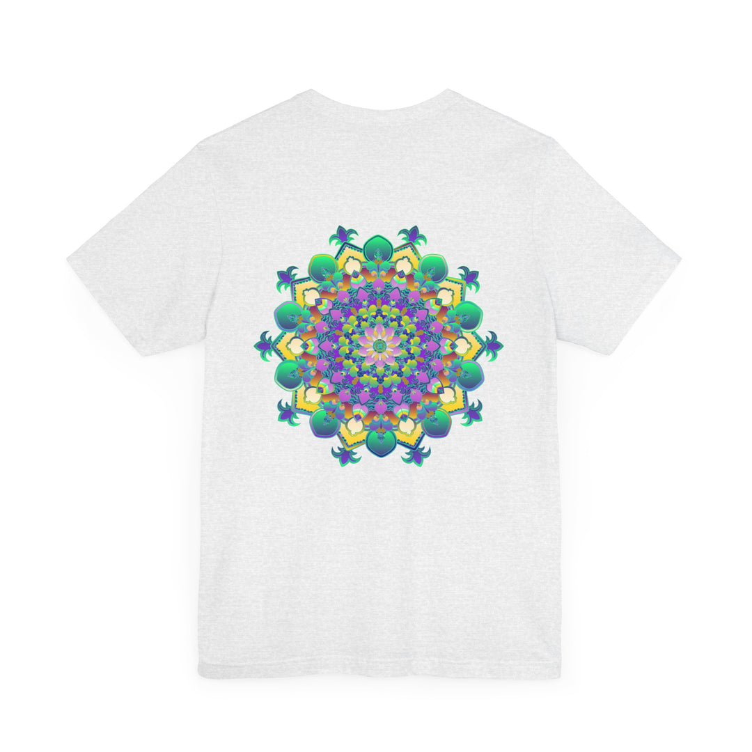 Colorful and intricate mandala design on a soft, comfortable tee promoting spiritual peace and harmony