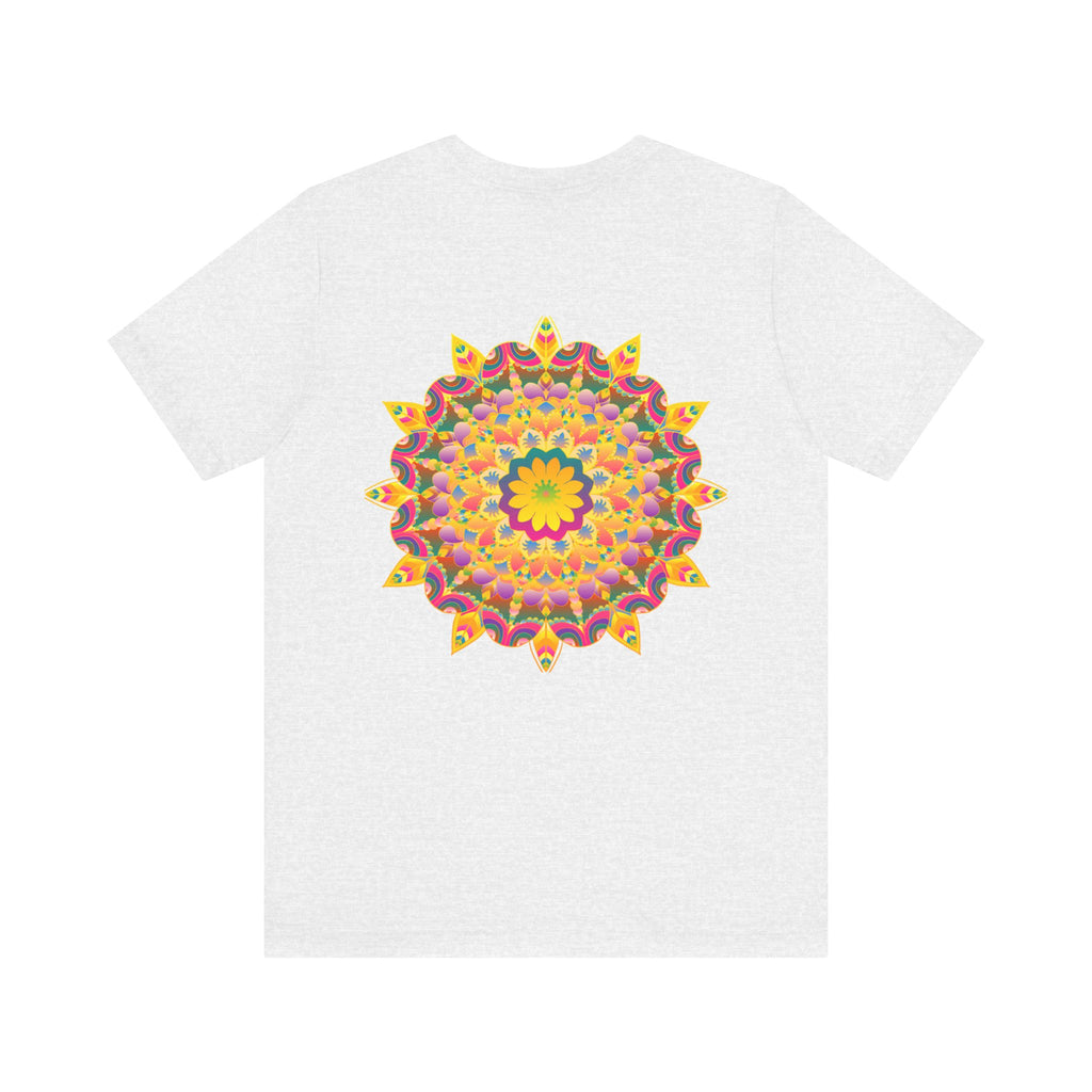 Beautiful and vibrant mandala tee featuring a peaceful and harmonious design