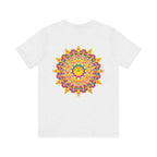 Beautiful and vibrant mandala tee featuring a peaceful and harmonious design