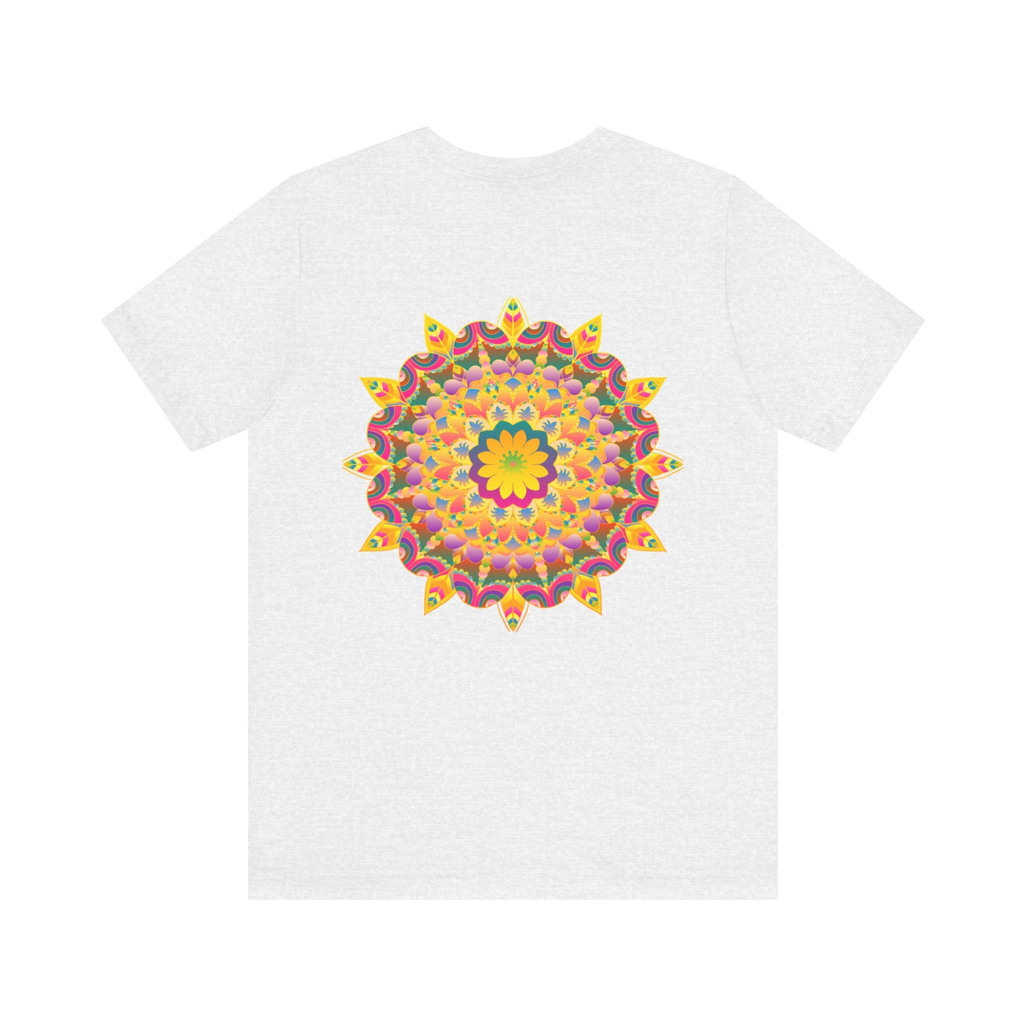 Beautiful and vibrant mandala tee featuring a peaceful and harmonious design