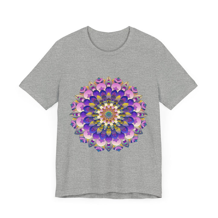 Vibrant and intricate mandala flower design on a t-shirt, perfect for spiritual art lovers