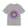 Vibrant and intricate mandala flower design on a t-shirt, perfect for spiritual art lovers