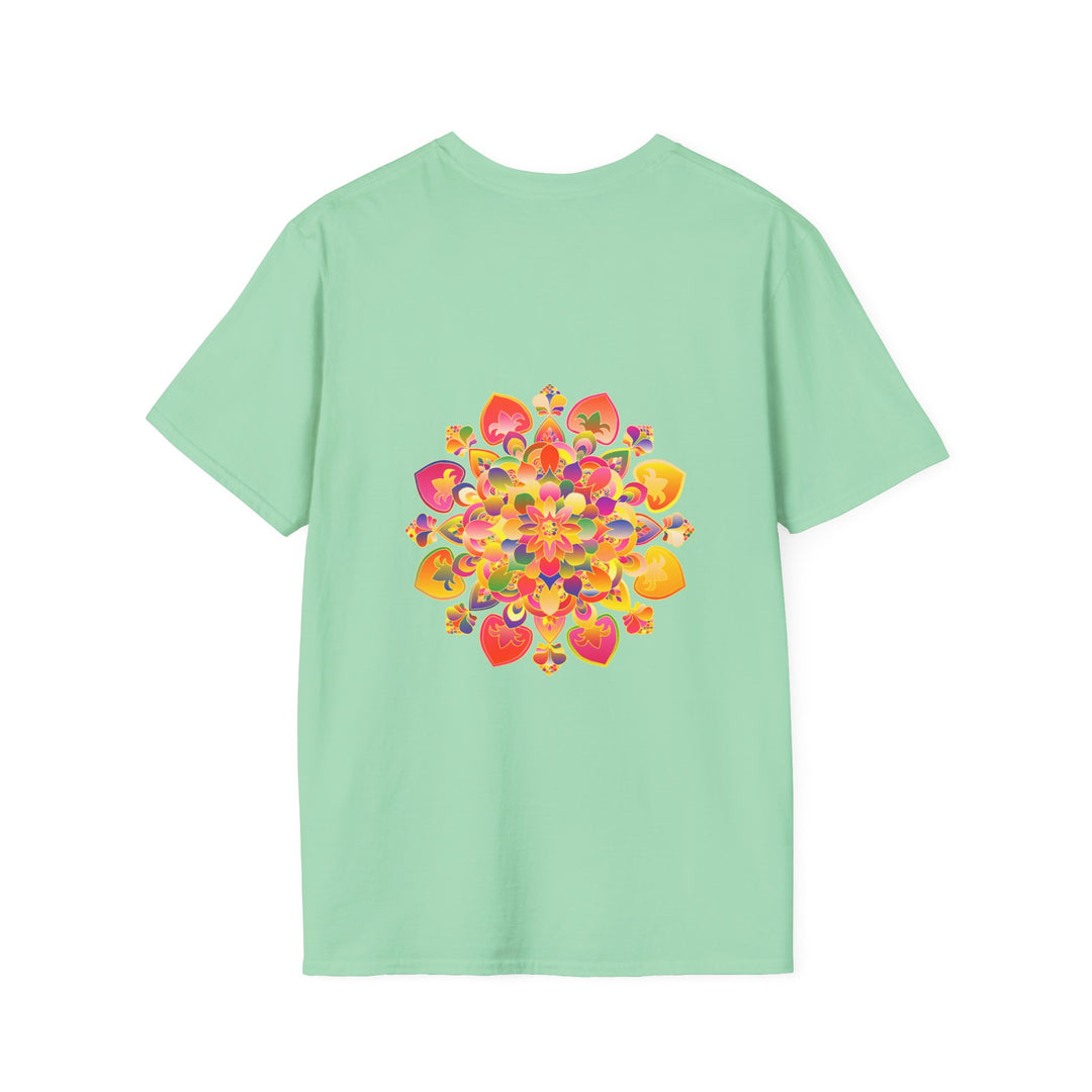 Hand-drawn lotus mandala unisex t-shirt featuring a unique design by Blululi