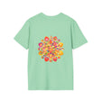 Hand-drawn lotus mandala unisex t-shirt featuring a unique design by Blululi