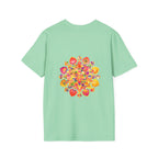 Hand-drawn lotus mandala unisex t-shirt featuring a unique design by Blululi