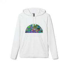 Psychedelic Mandala Adidas Fleece Hoodie in blue and purple with intricate design
