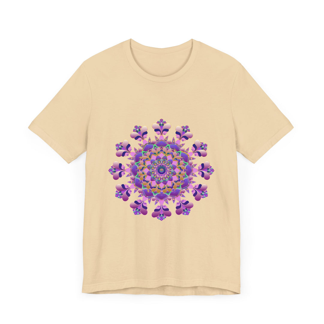 Black t-shirt featuring a stunning intricate floral mandala design