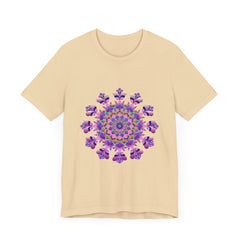 Black t-shirt featuring a stunning intricate floral mandala design