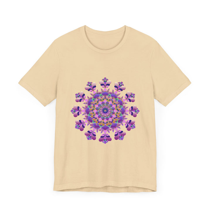 Black t-shirt featuring a stunning intricate floral mandala design