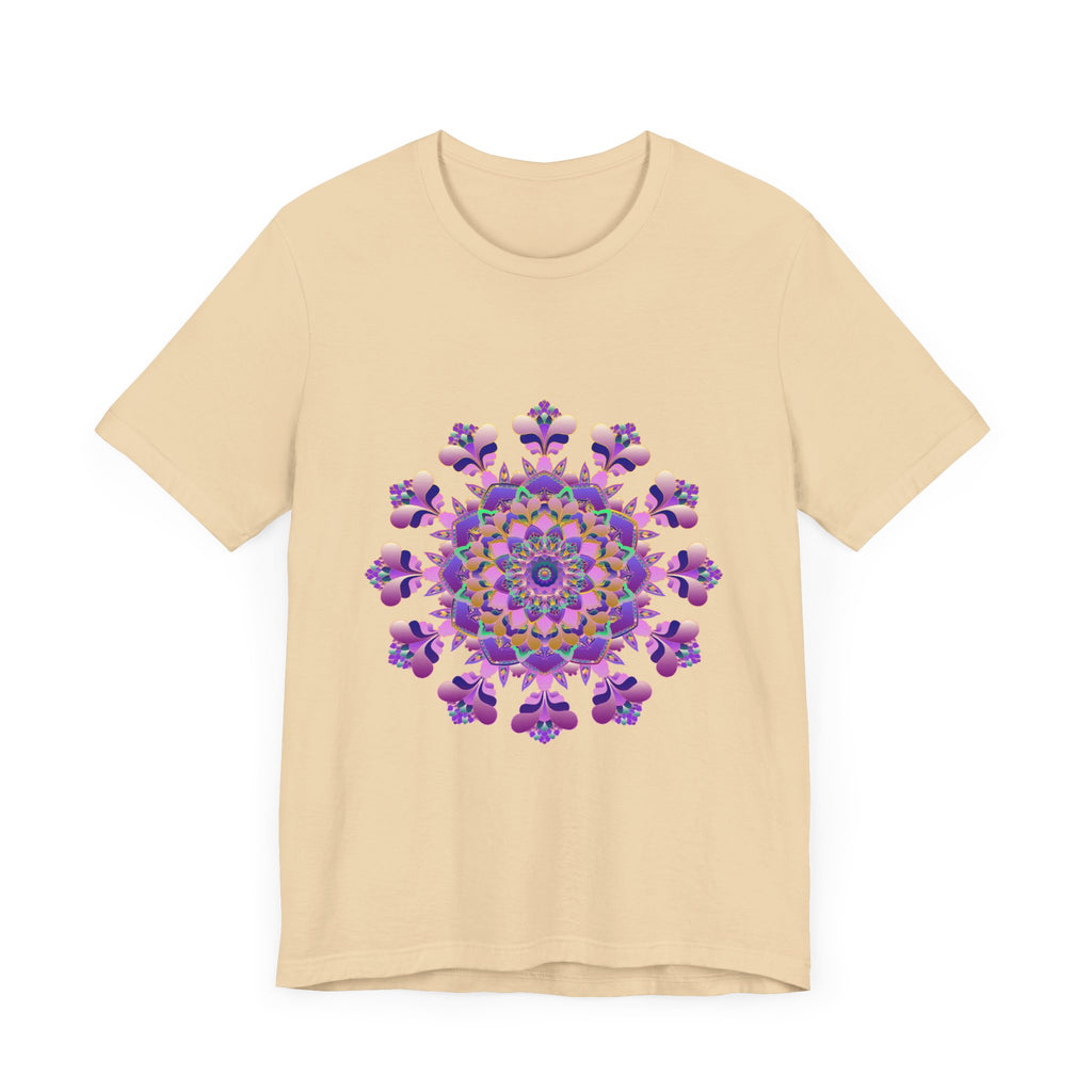 Black t-shirt featuring a stunning intricate floral mandala design