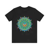 Psychedelic Mandala Tee - Vibrant Flower Design Alt Text 6