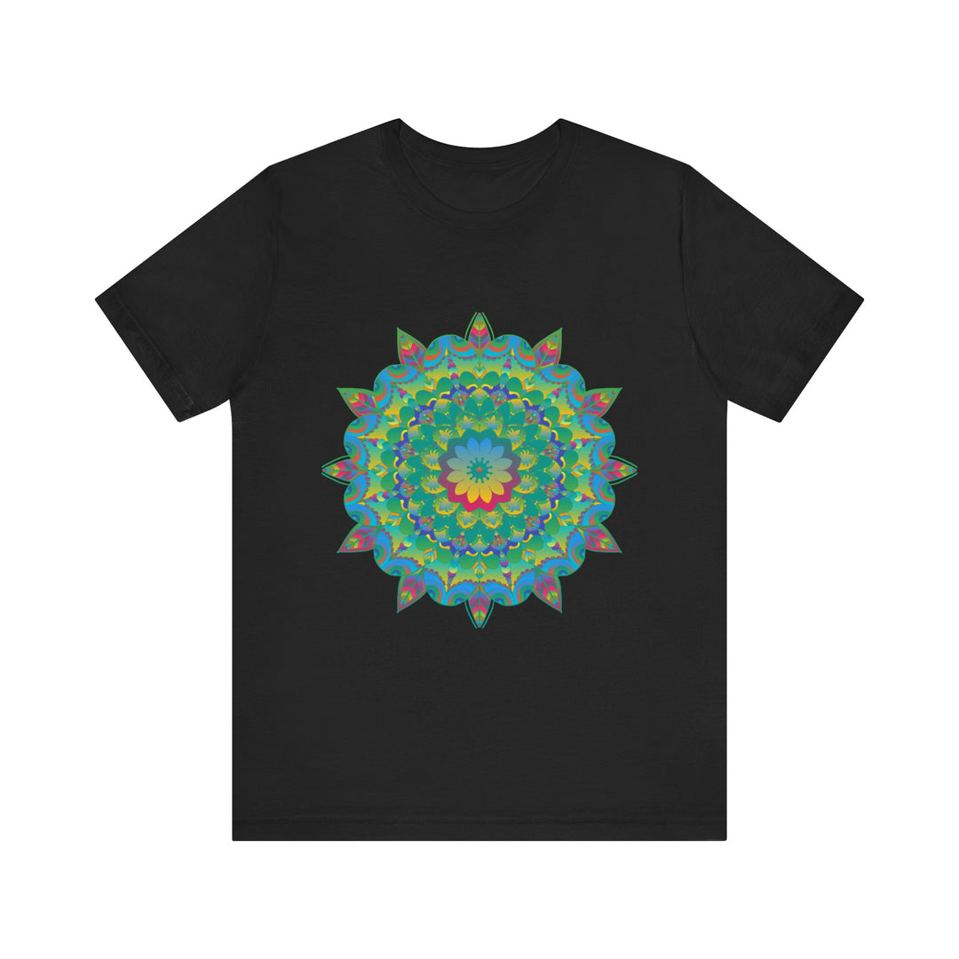 Psychedelic Mandala Tee - Vibrant Flower Design Alt Text 6