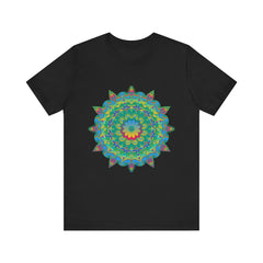 Psychedelic Mandala Tee - Vibrant Flower Design Alt Text 6