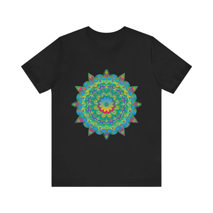 Psychedelic Mandala Tee - Vibrant Flower Design Alt Text 6