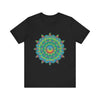 Psychedelic Mandala Tee - Vibrant Flower Design Alt Text 6