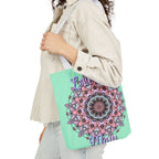 Mandala 'Love You Mom' Canvas Tote — Floral Mother's Day Gift Bag
