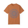 Unisex Mandala T-shirt with hand-drawn design and garment-dyed finish