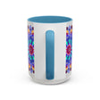 A beautiful mandala art mug featuring colorful and symmetrical designs