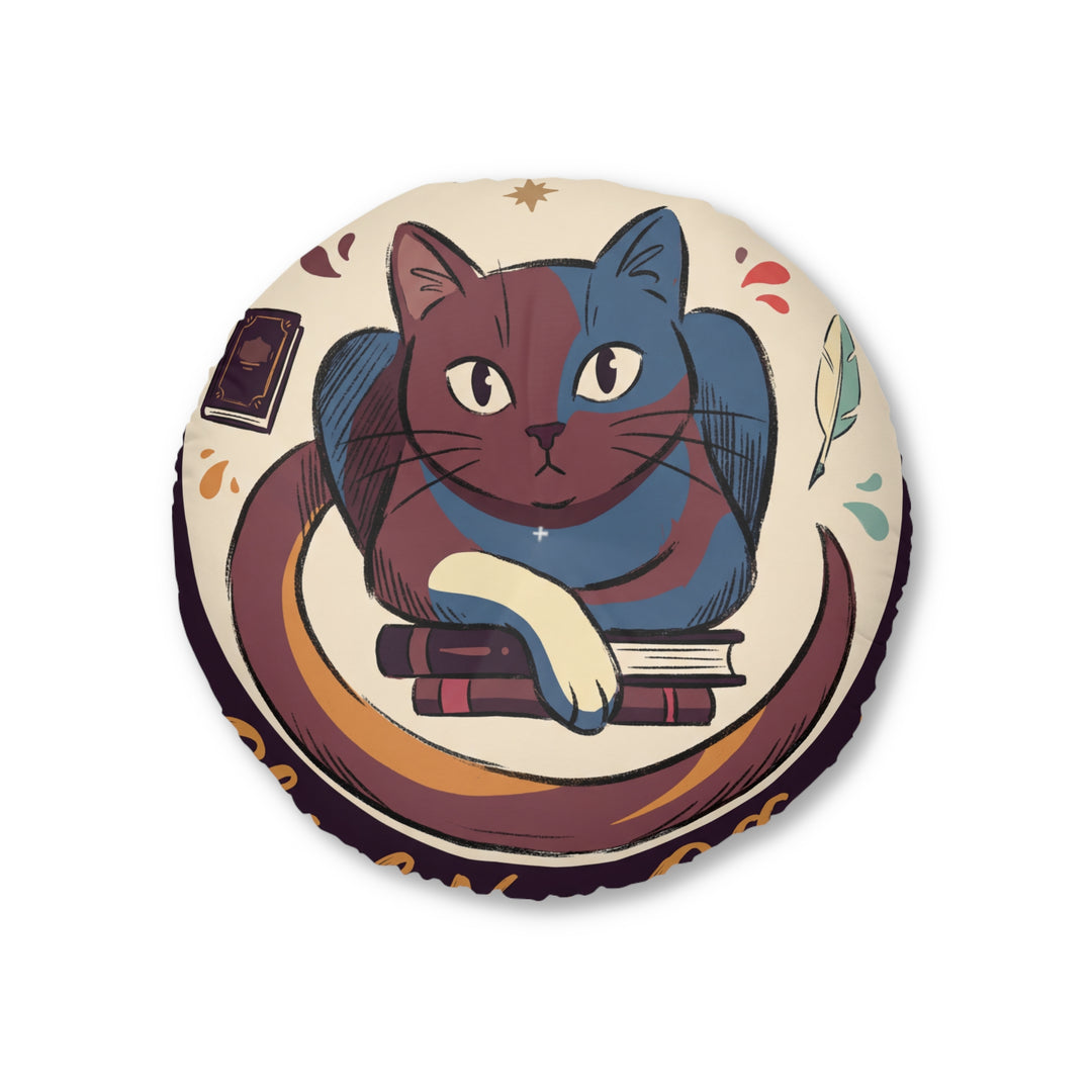 Dark Academia cat floor pillow — Cozy Study Companion Cushion