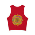 Vibrant and Flowy Racerback Tank Top with Unique Mandala Pattern