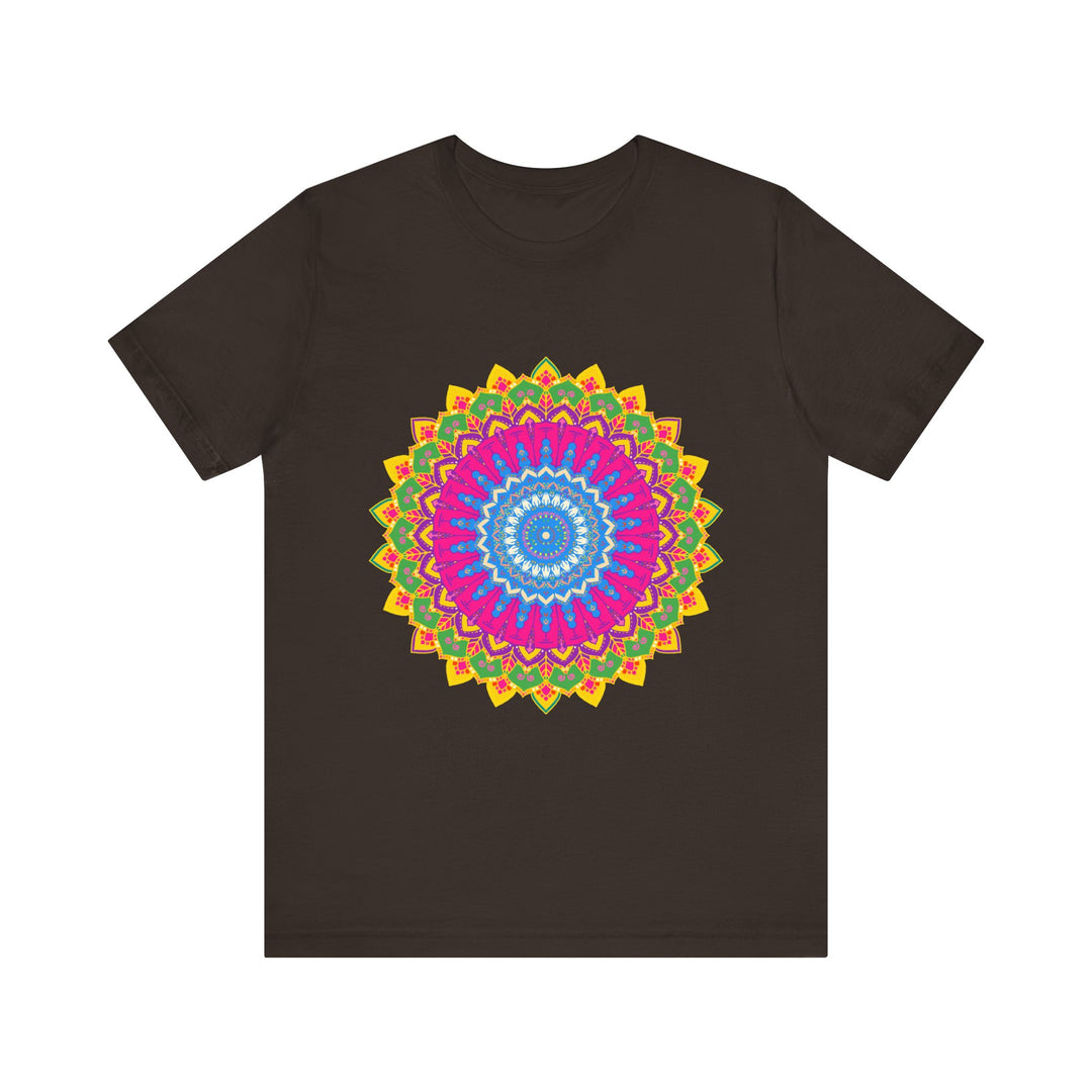 Vibrant Mandala Tee showcasing a colorful and intricate design, perfect for adding a pop of color to any outfit