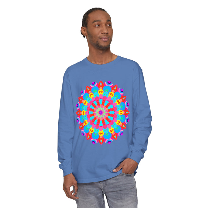 Colorful mandala long sleeve t-shirt for men and women