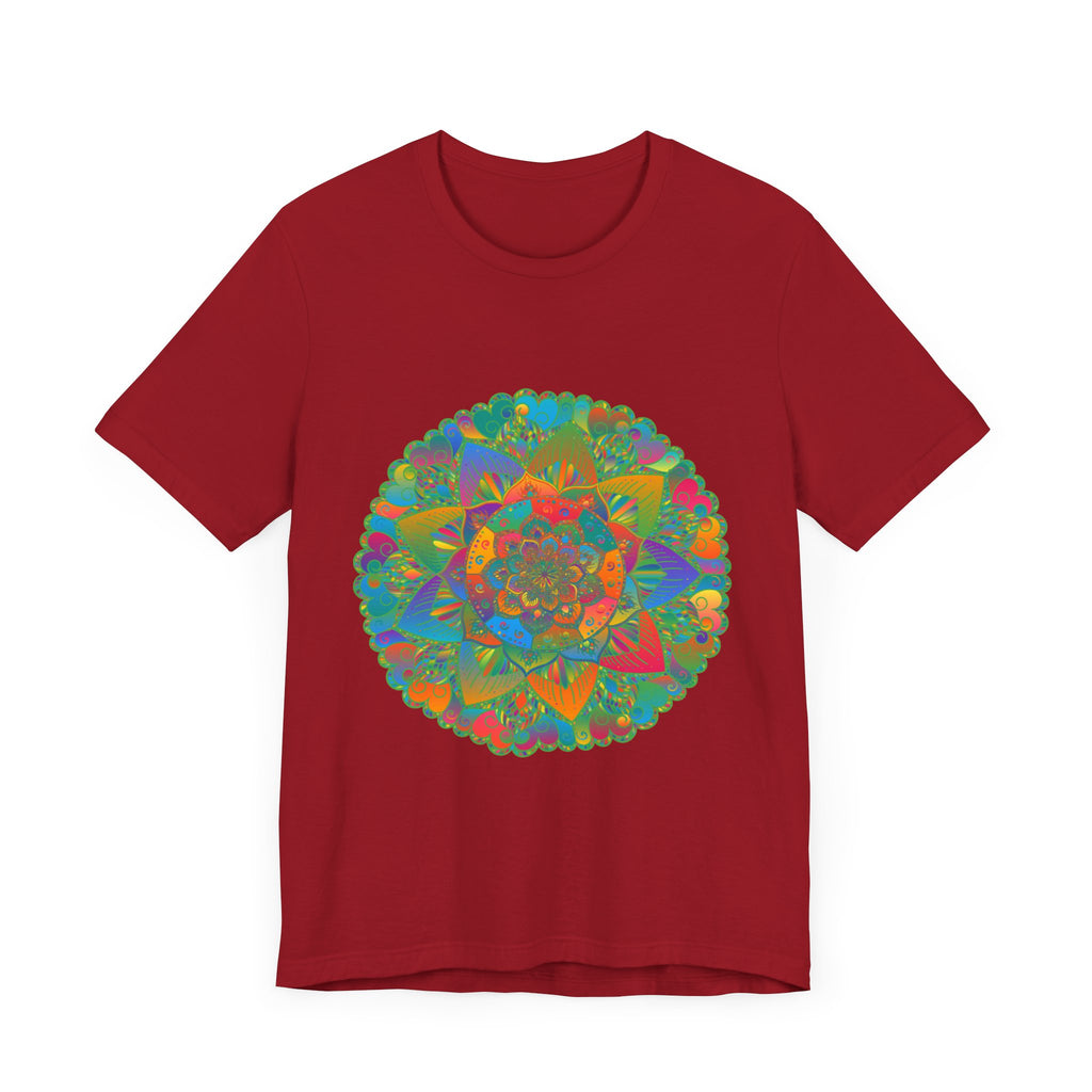 Vibrant Mandala Tee featuring intricate design in calming colors for peace and tranquility