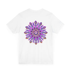 Beautiful purple t-shirt with a detailed mandala symbolizing harmony