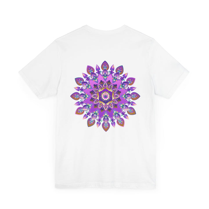 Beautiful purple t-shirt with a detailed mandala symbolizing harmony