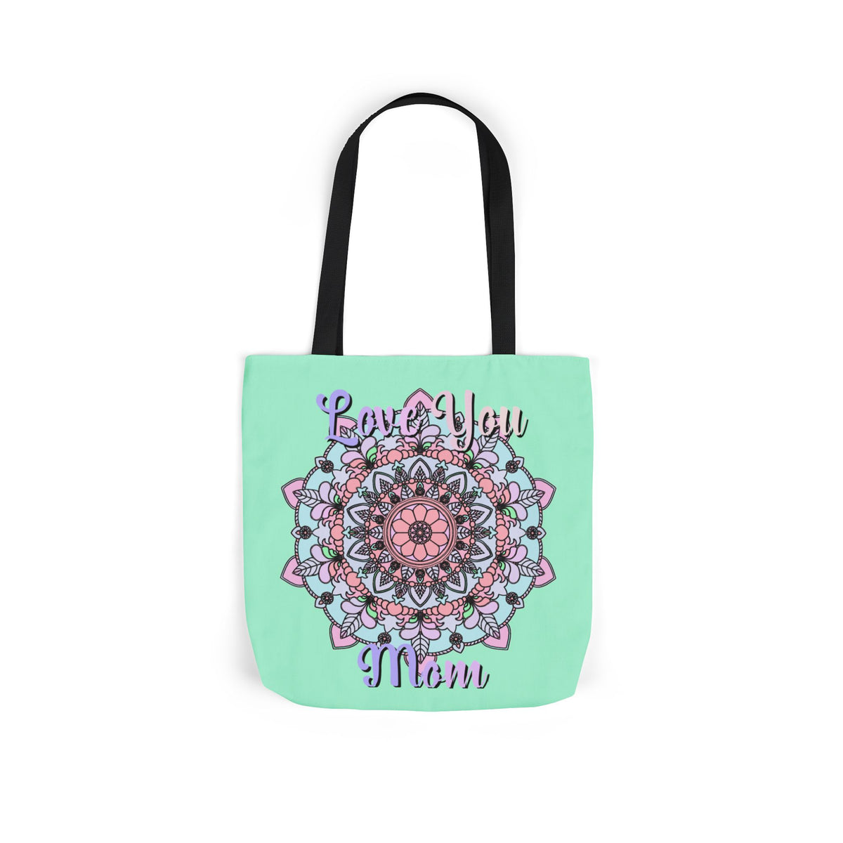 Mandala 'Love You Mom' Canvas Tote — Floral Mother's Day Gift Bag