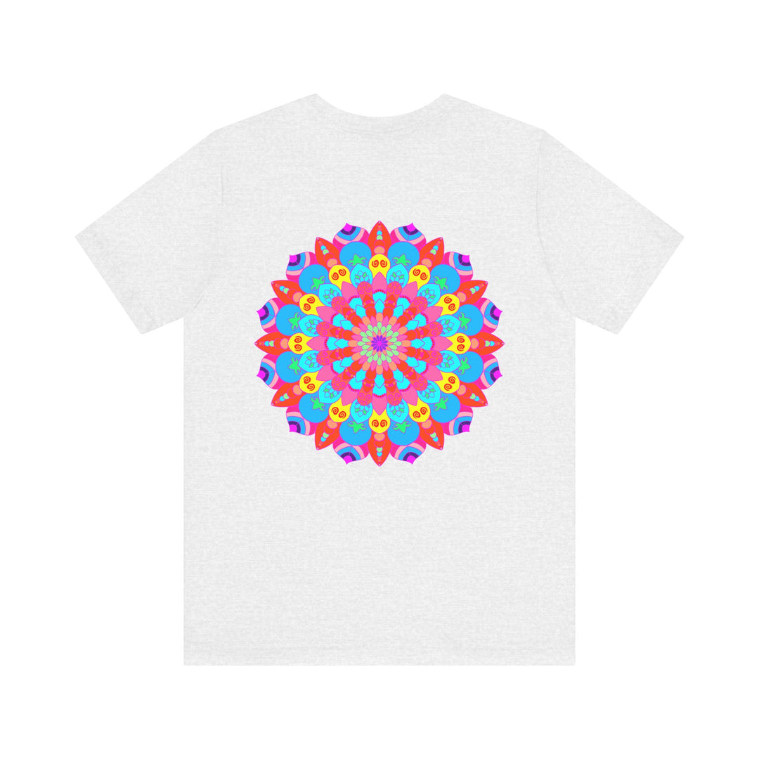 Colorful and intricate mandala design on a tee promoting spiritual peace and harmony