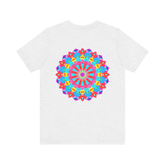 Colorful and intricate mandala design on a tee promoting spiritual peace and harmony