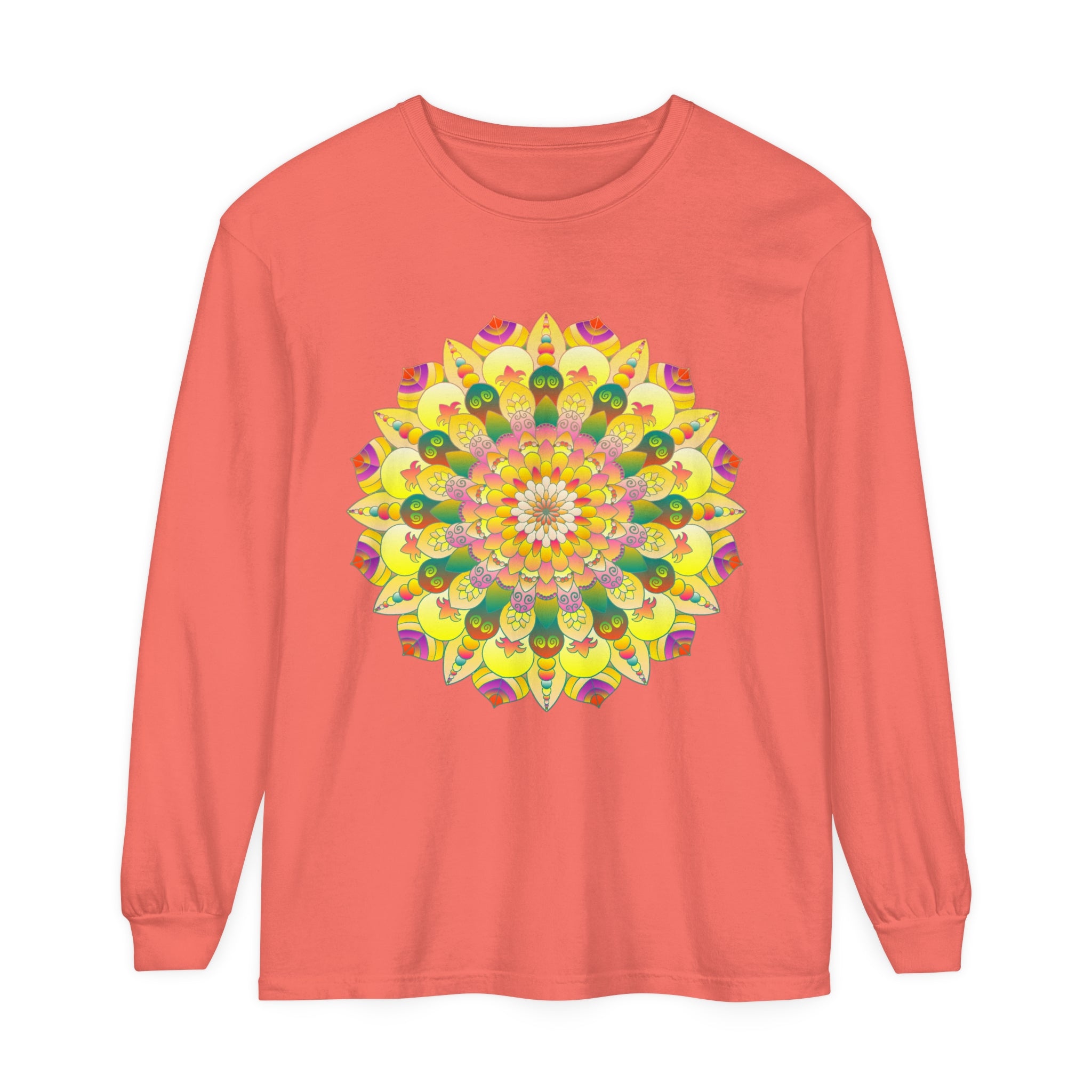 Colorful and intricately designed mandala long sleeve shirt for all genders