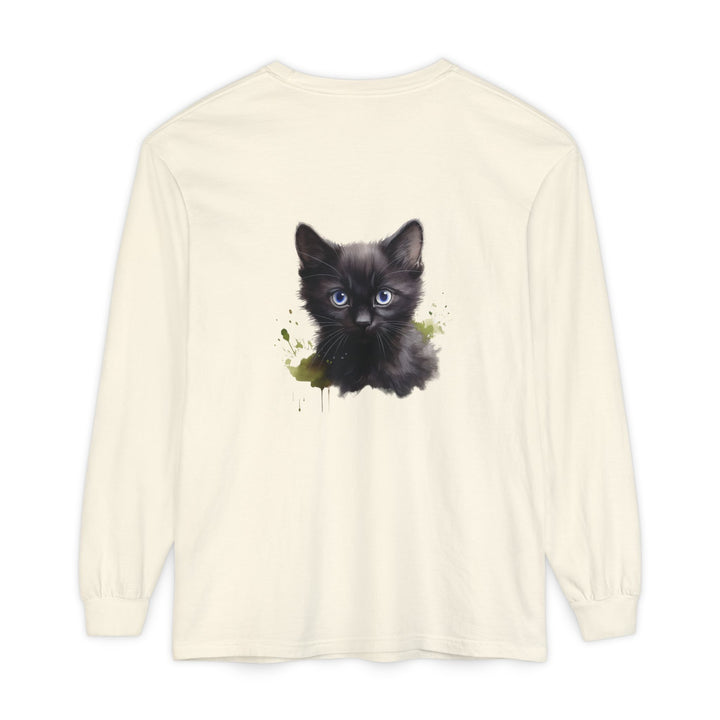 Mystische schwarze Katze – Langarm-T-Shirt