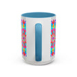 Beautiful and colorful mandala design mug representing peace and tranquility