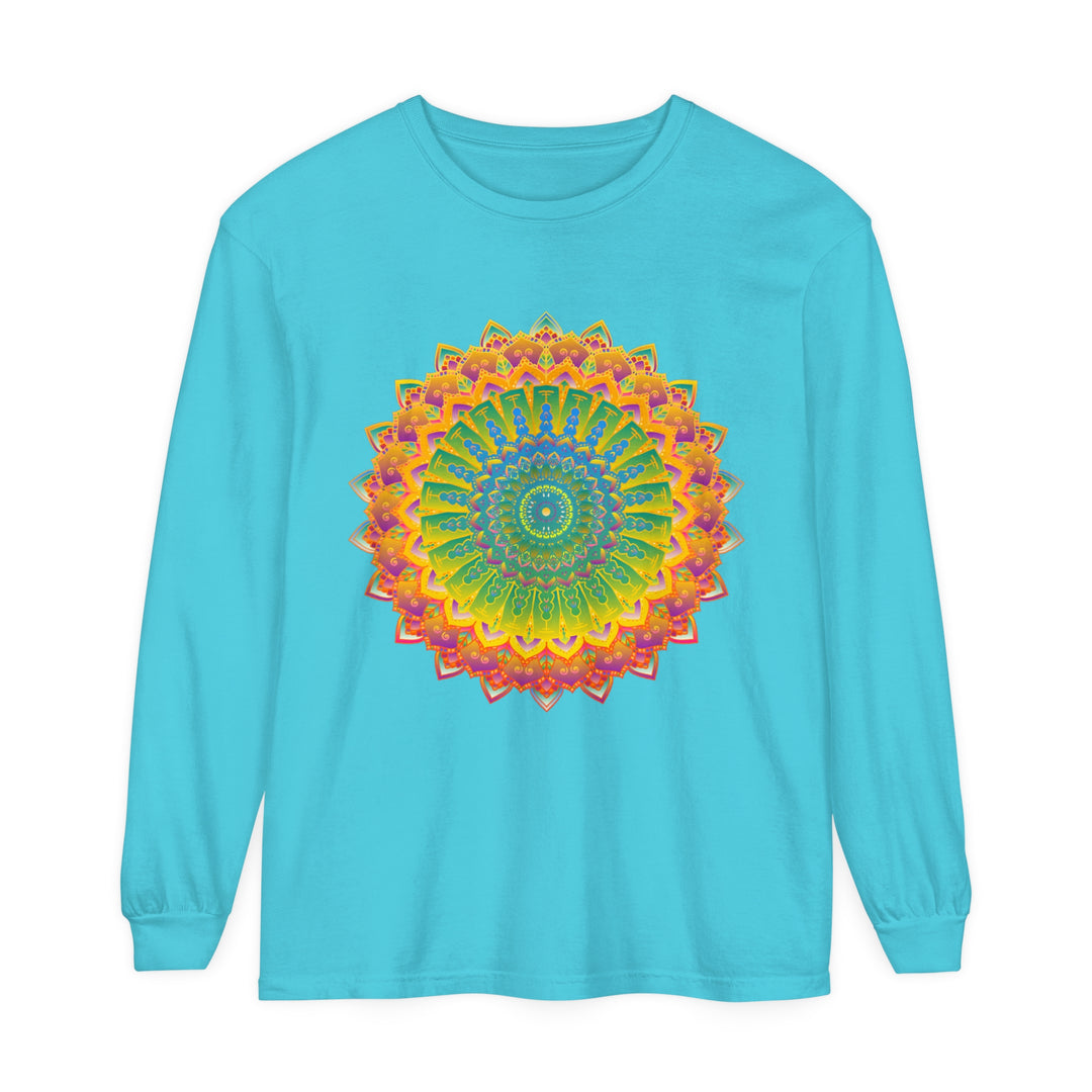 Intricate Mandala Unisex Long Sleeve T-Shirt featuring a detailed mandala design