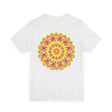 Vibrant Mandala Tee showcasing intricate design in bold colors promoting peace and harmony