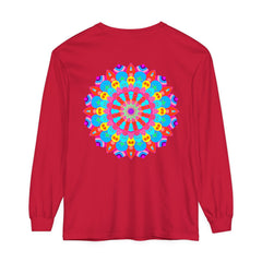 Vibrant and eye-catching unisex long sleeve tee with mandala design
