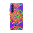 A detailed hand-drawn purple mandala art phone case for smartphone protection