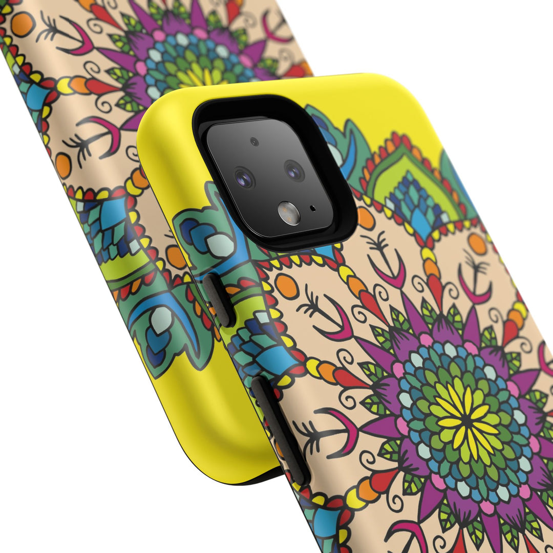 Intricate Floral Yellow Phone Case for Bold Protection and Style