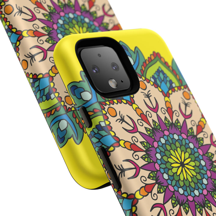 Intricate Floral Yellow Phone Case for Bold Protection and Style