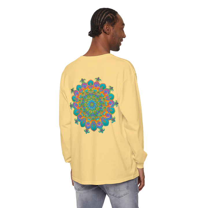 Colorful and intricate mandala design long sleeve t-shirt for all genders