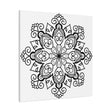 Elegant Handmade Black & White Mandala Art on stretched 125 canvas