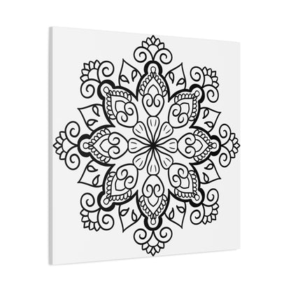 Elegant Handmade Black & White Mandala Art on stretched 125 canvas