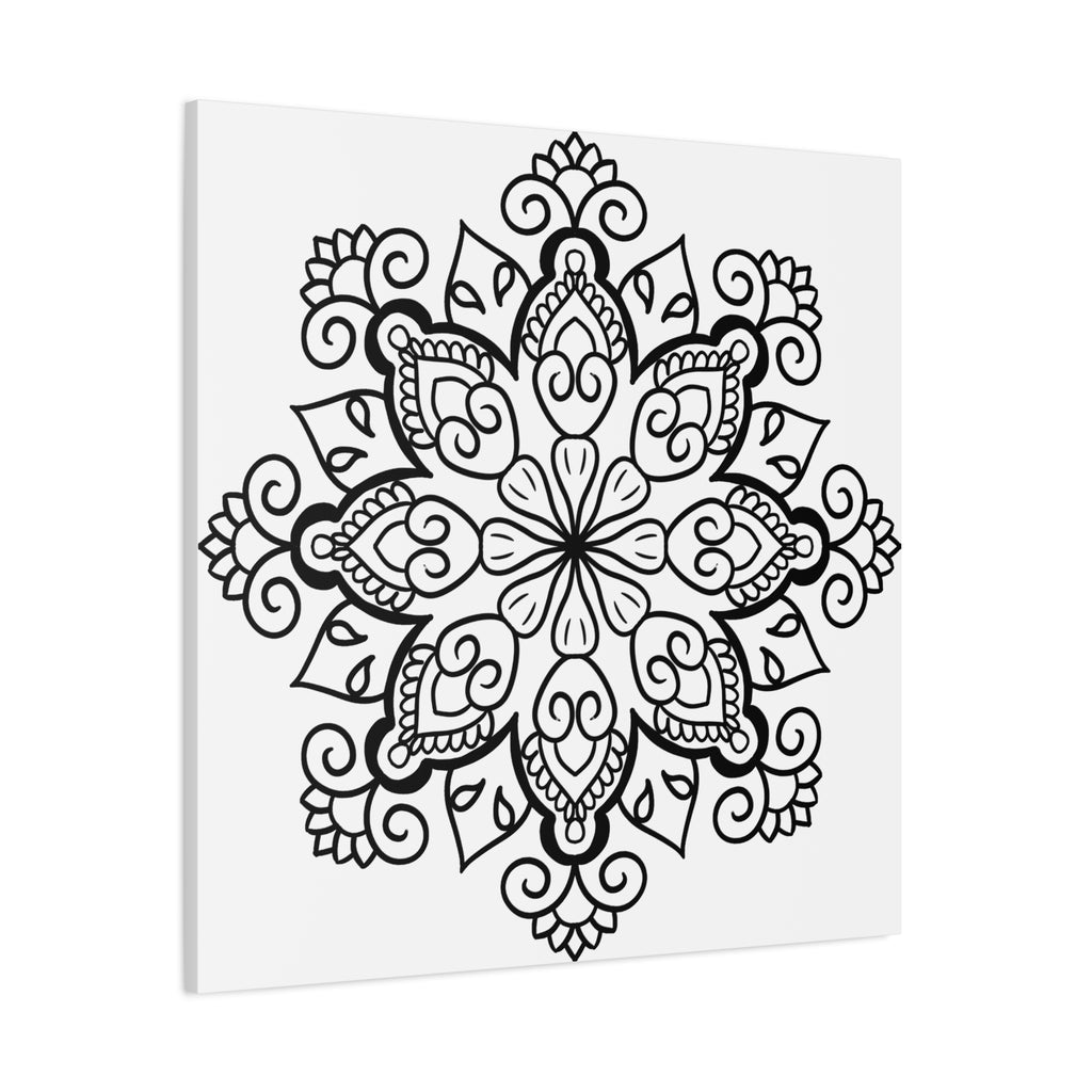 Elegant Handmade Black & White Mandala Art on stretched 125 canvas